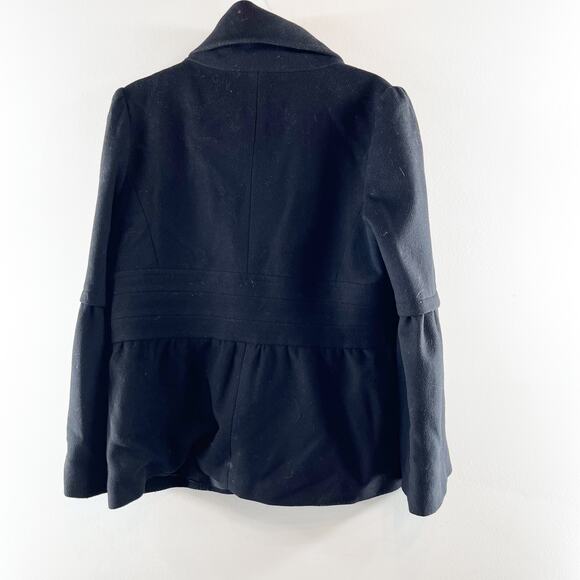 LOFT Double Breasted Wool Blend Peacoat Black 16 - Picture 5 of 9